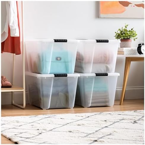 IRIS USA 54 Qt Stackable Plastic Storage Bins - Image 4