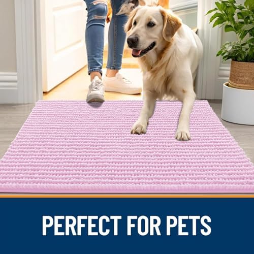 OLANLY Dog Door Mat for Muddy Paws 36x24, Extra Absorbent Chenille Mud Mat - Image 6