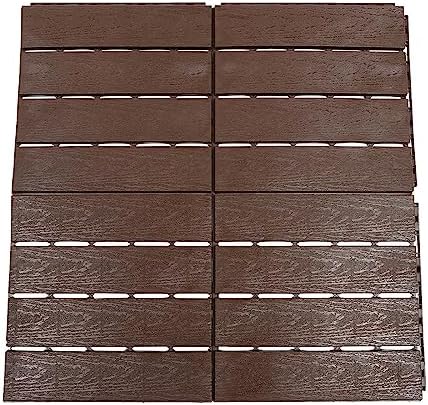 12"x12" Interlocking Deck Tiles, Modern Plastic Wood Outdoor Flooring Tiles - Image 6