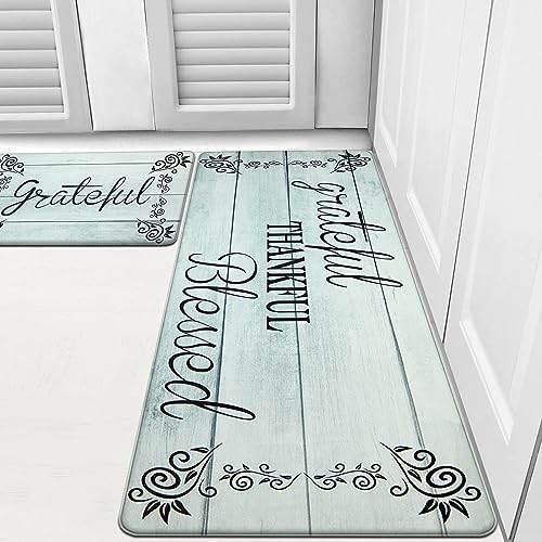 HEBE Anti Fatigue Kitchen Mat Set of 2, Cushioned Kitchen Mats by HEBE