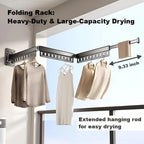 Clothes Drying Rack Wall-Mounted, 3-Fold Retractable Clothes Hanger - Image 5