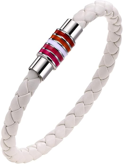 Nanafast Titanium Stainless Steel Rainbow LGBT Pride Bracelet Handmade Braided by Nanafast