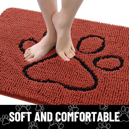 Smiry Dog Door Mat for Muddy Paws, Absorbent Non Slip Dirt Trapper - Image 3