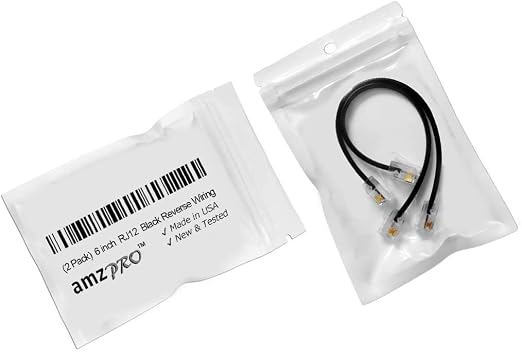 AmzDeals 2-Pack 6 Inch Black RJ12 6P6C Reverse Wired Cable, Pro Grade Voice - Image 5