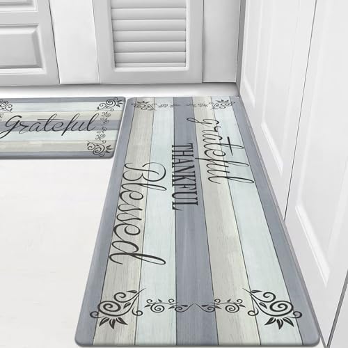 HEBE Anti Fatigue Kitchen Mat Set of 2, Cushioned Kitchen Mats by HEBE
