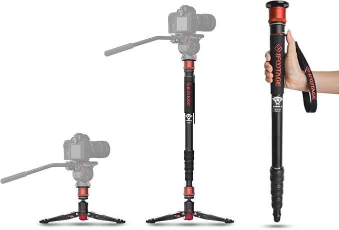IFOOTAGE Monopod for Camera Cobra 3 A180T, Quick Adjust Monopod by IFOOTAGE