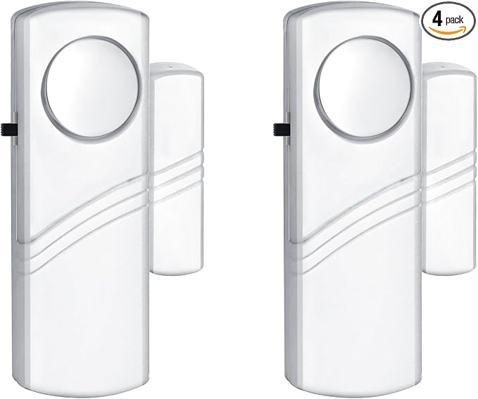 Security Door Window Alarm, 90DB Wireless Sensor Door Window Burglar Alarm by PLOJOP