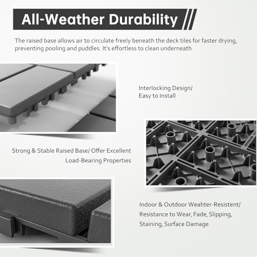 EchoDeck Interlocking Deck Tiles, 9 Pack Patio Tiles Outdoor Interlocking All - Image 4