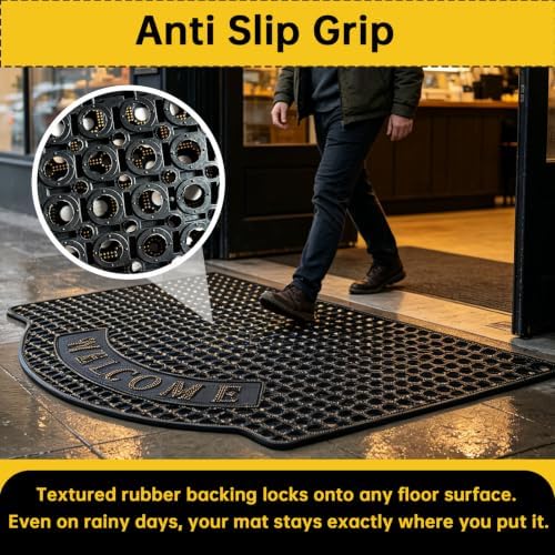 Outside Rubber Welcome Door Mats Anti Slip Rubber Floor Mats 23x35 - Image 3