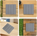 4pcs Imitation Wood Interlocking Deck Tiles - Image 3