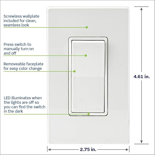Leviton Decora Smart Switch Z-Wave 800 Series - Image 5
