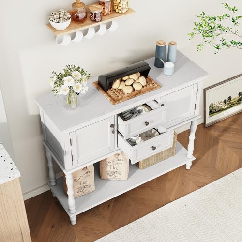 ARTPOWER Console Table with 2 Drawers, Retro Entryway Table with 2 Door - Image 5