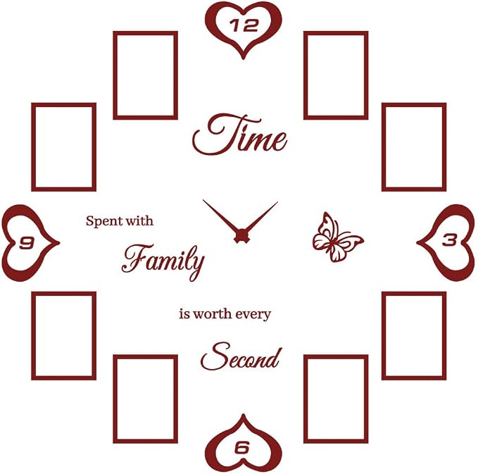 DIY Family Photo Frame Wall Clock Decal - Image 2
