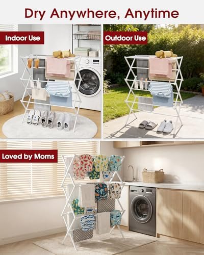 Sakugi Foldable 3-Tier Clothes Drying Rack 42.1" H - Image 5