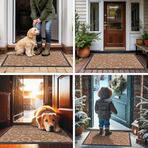 Smiry Front Door Mat Outside Entrance, Low Profile Rubber Doormat - Image 7