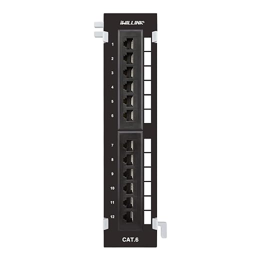 iwillink 12-Port Mini Vertical Cat6 Patch Panel, 10Gbps Network Panel by IWILLINK
