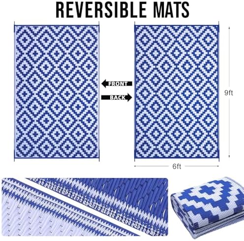 OLANLY Outdoor Rug 6x9 ft Waterproof Reversible Mat - Image 2