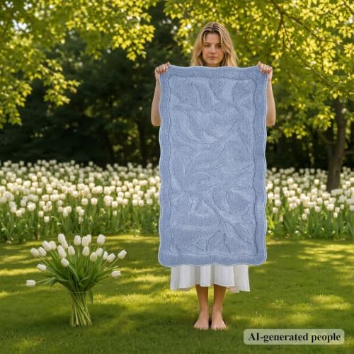 BSICPRO Large Bathroom Rugs, 24x43 Floral Bath Mats - Image 2