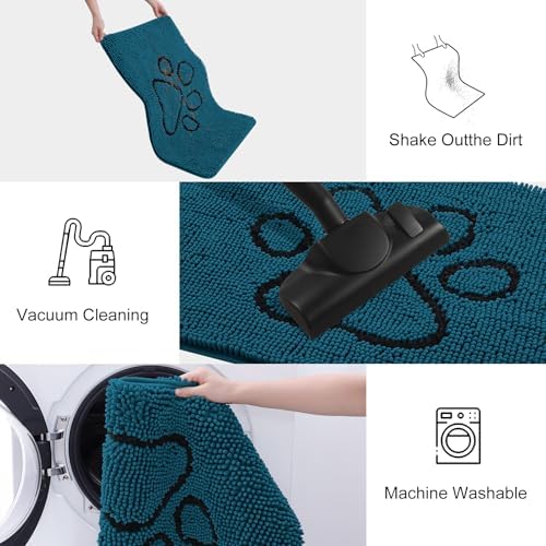 Smiry Dog Door Mat for Muddy Paws, Absorbent Non Slip Dirt Trapper - Image 6