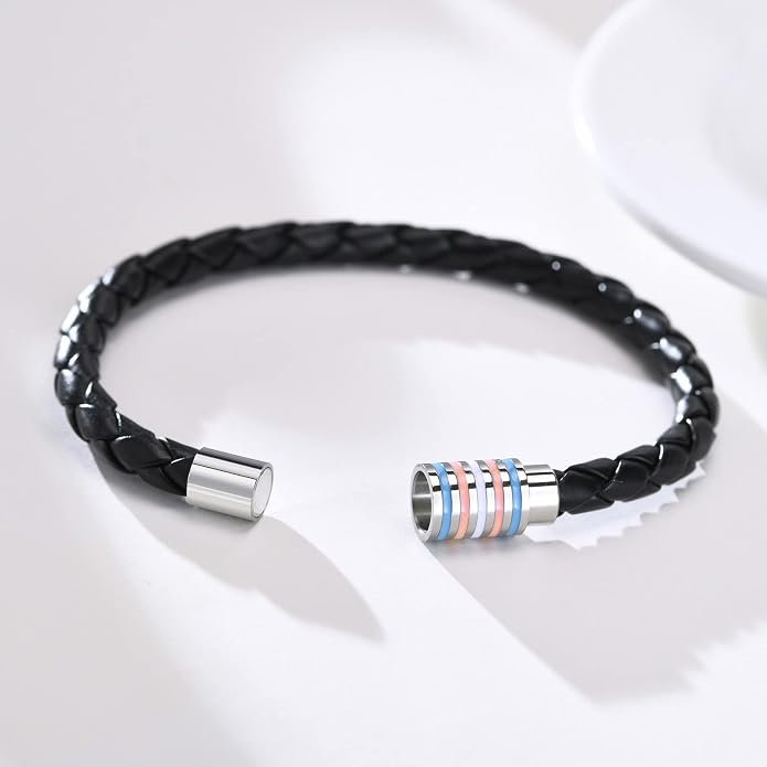 Nanafast Titanium Stainless Steel Rainbow LGBT Pride Bracelet Handmade Braided - Image 4