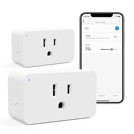 Zwave Dimmer Plug 800 Series 2 Pack, Dimmable Zwave Outlet Built-in Repeater by Eva%E2%80%98slight
