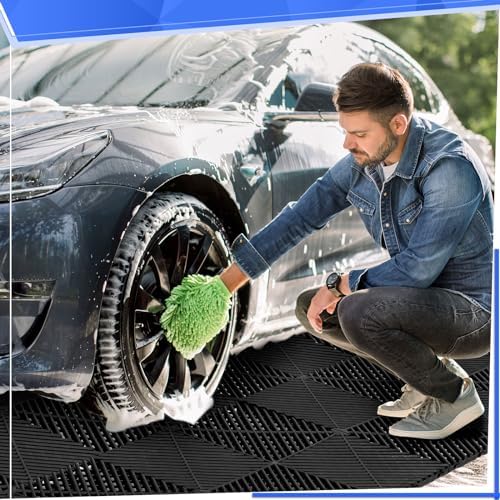 Barydat 72 Pcs 12x12 Garage Floor Tiles Interlocking Drainage - Image 6