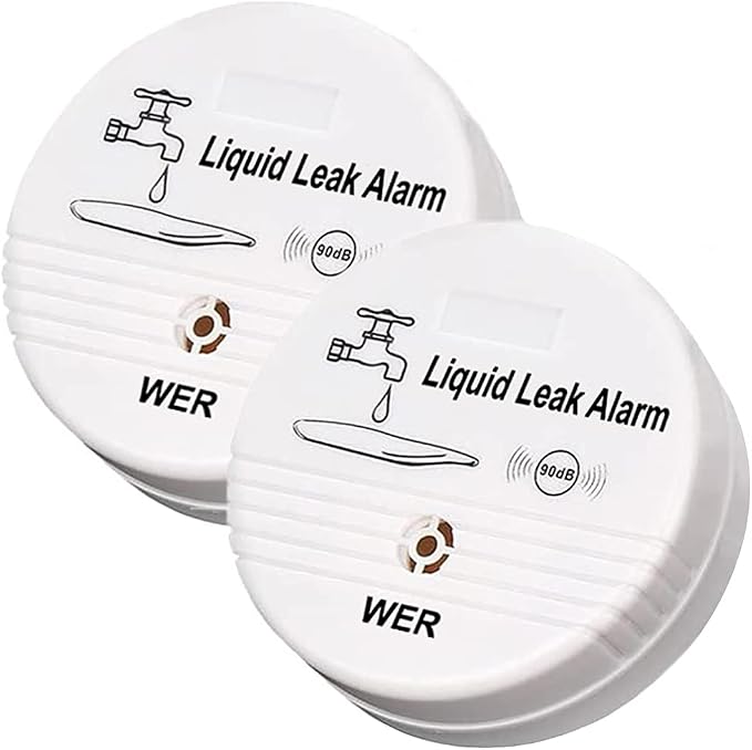 WER Water Leak Alarm Sensor, Battery Operated Leak Alert, 90dB Water Detector - Image 9
