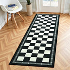 Jute Checkered Runner Rug, 2x6 Outdoor Runner Rugs, Washable Hallway Runner - Image 2