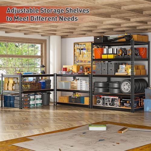 REIBII 2 Pack Garage Shelving, 2400LBS Each, Heavy Duty Storage Shelves - Image 4