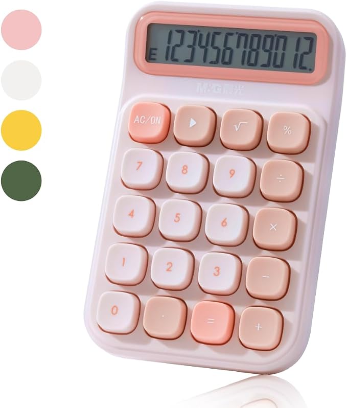 M&G Mechanical Switch Calculator, 12 Digits, Large LCD Display and Big Buttons by MG