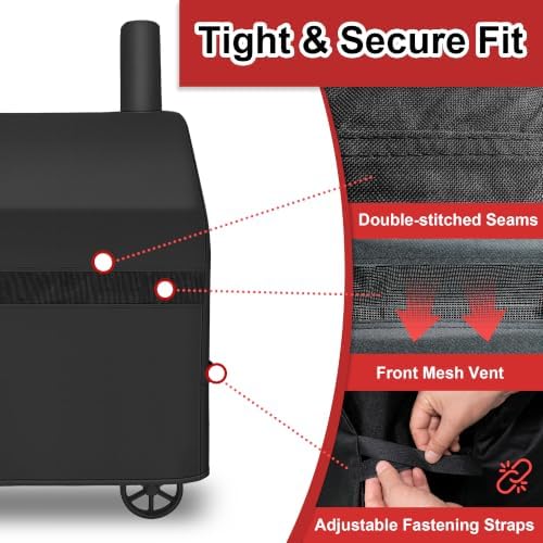 iCOVER Offset Smoker Cover 60 inch, Grill Cover - Image 5