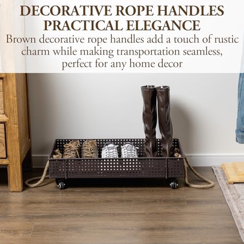 MyGift 26 Inch Industrial Brown Metal Entryway Boot Tray - Image 3
