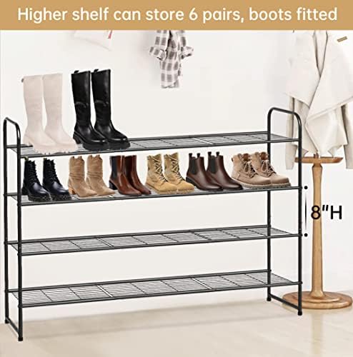 KEETDY 4-Tier Long Shoe Rack for Closet Metal Shoe Organizer for Entryway - Image 5