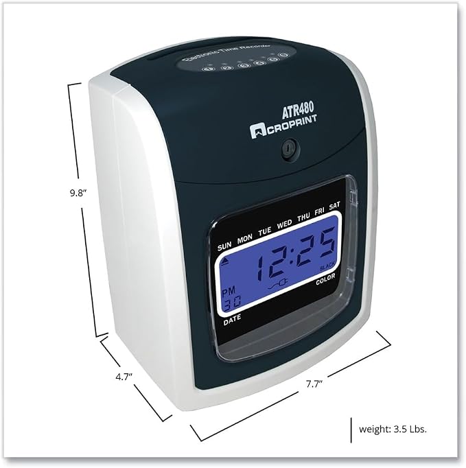 Acroprint Atr480 Time Clock and Accessories Bundle, Digital Display - Image 2