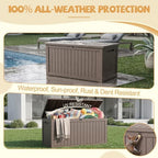 EFU Outdoor Storage Box Waterproof, 360 Gal Gen 2 Resin Deck Box Gas Struts - Image 6