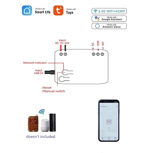 1 Channel USB 5V 7-32V Tuya app WiFi Wireless Remote Dry Contact Smart Relay - Image 2