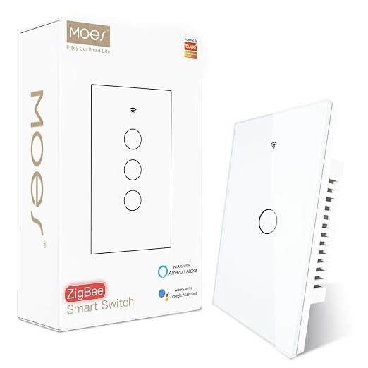 MOES Zigbee Smart Switch 1 Gang, Require MOES Zigbee Hub and Neutral Wire by MOES