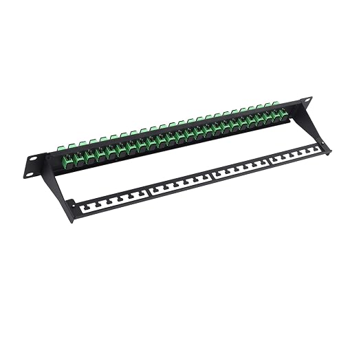 1U Fiber Patch Panel with 24 SC APC Single Mode Fiber Optic Couplers Singlemode by FiberOpticalAccessories