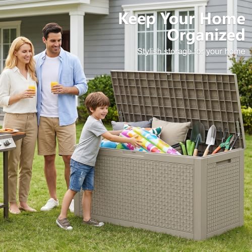 170 Gallon Outdoor Storage Box, Deck Box Waterproof, Toy Storage Bin - Image 4