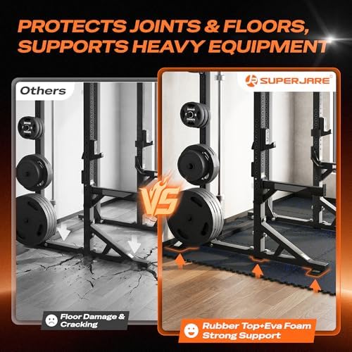 SUPERJARE 0.56'' Thick 144 Sq Ft Rubber Top Gym Flooring - Image 4