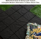 JJWOOD Stone-Look Interlocking Deck Tiles, Matte Rock Texture Outdoor Floor - Image 7