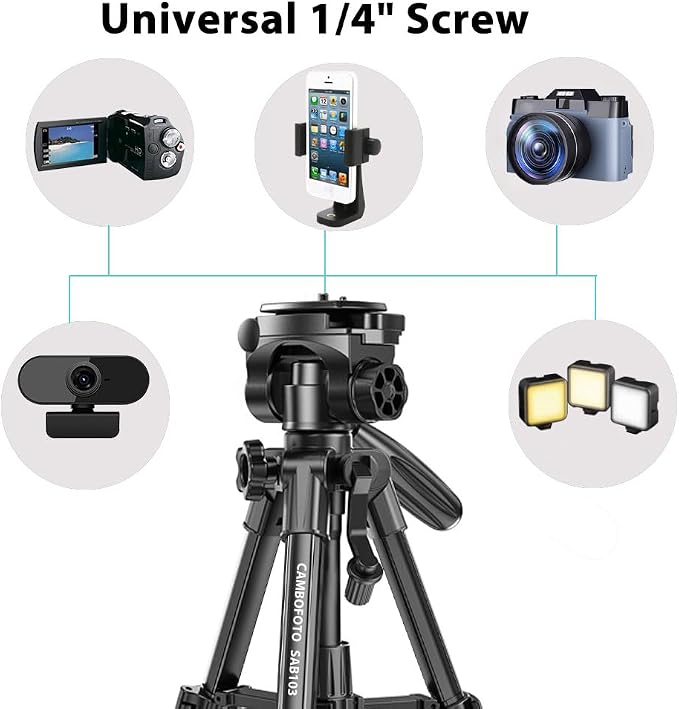 CAMBOFOTO 30"-Camera-Tripod, Porfessional Aluminum Heavy Duty Tripod Stand - Image 5