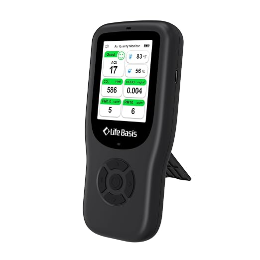 LifeBasis Air Quality Monitor Indoor, 11-in-1 Air Quality Detector by LifeBasis