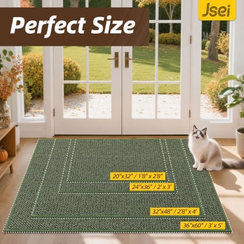 JSEI Dirt Trapper Door Mat 32" x 48", Non-Slip Washable Doormats - Image 2
