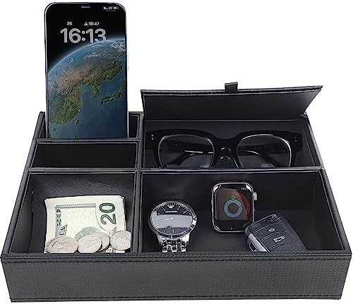 Zcaukya Men's Valet Tray, 5 Compartments by Zcaukya%7CBringYouHappyTime