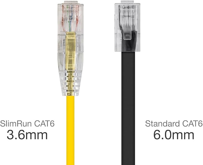 Monoprice Cat6 7ft Yellow Component Level Patch Cable UTP 28AWG 550MHz Pure - Image 3