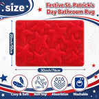 Capoda 1 Pcs Patriotic Bath Mat 20 x 30 Inch Red Patriotic Star Bathroom Rug - Image 2