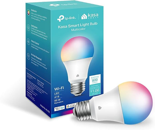 New Kasa Smart Bulb, Full Color Changing Dimmable Smart WiFi Light Bulb by KasaSmartbyTP-Link