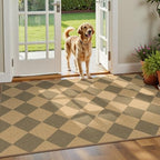 Lessymo Checkered Entryway Rug 3x5, Easy Jute Washable Rugs - Image 3