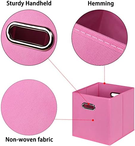 Black Foldable Storage Cubes Bins, Fabric Storage Box Cubes Organizer Baskets - Image 7